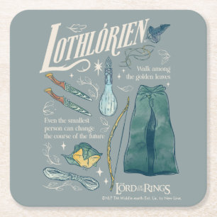 Posavasos Cuadrado De Papel Collage Gráfico de Acuarela LOTHLORIEN™