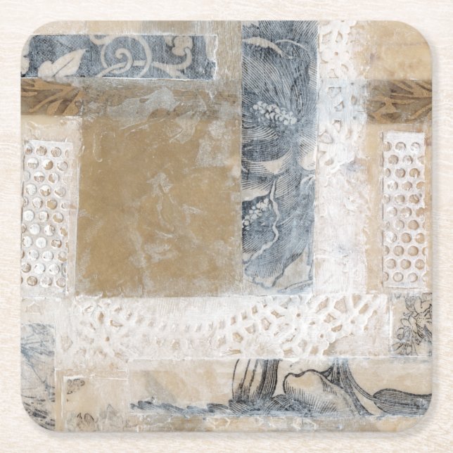 Posavasos Cuadrado De Papel Collage II (Anverso)