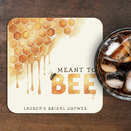Posavasos Cuadrado De Papel Colmena de Abejas Acuarela Despedida de Soltera