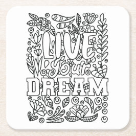 Posavasos Cuadrado De Papel Coloca tu propio