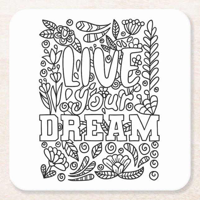 Posavasos Cuadrado De Papel Coloca tu propio (Anverso)