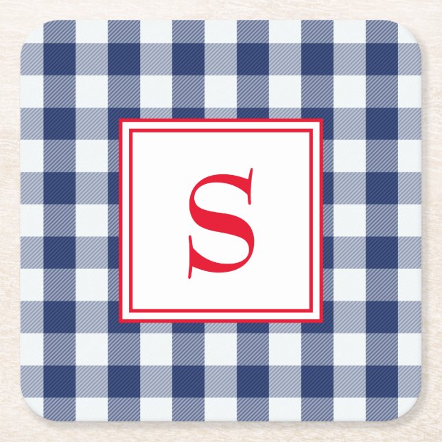 Posavasos Cuadrado De Papel Colocado de búfalo blanco y azul personalizado (Anverso)
