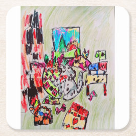 Posavasos Cuadrado De Papel Colocar en casa