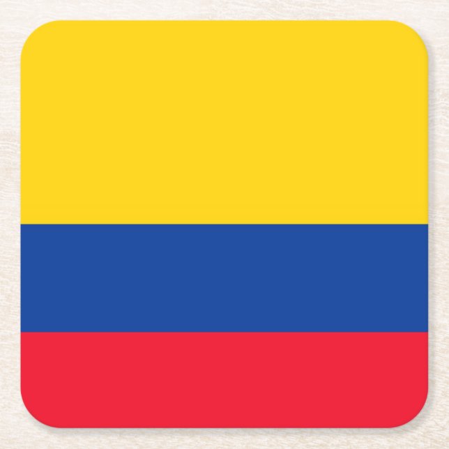 Posavasos Cuadrado De Papel Colombia (Anverso)