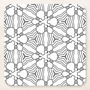 Posavasos Cuadrado De Papel colóqueme la escayola abstracta de doodle
