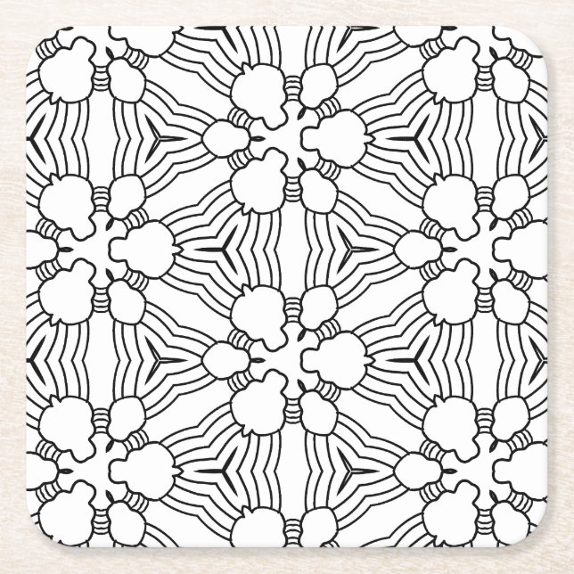 Posavasos Cuadrado De Papel colóqueme la escayola abstracta de doodle (Anverso)