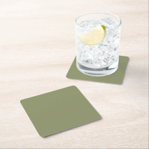 Posavasos Cuadrado De Papel Color de tendencia - Reed Green Paper Coaster