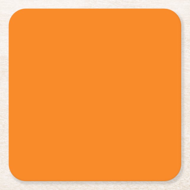 Posavasos Cuadrado De Papel Color Naranja (Anverso)
