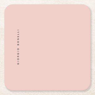 Posavasos Cuadrado De Papel Color Pastel Minimalista Moderno Propio Nombre