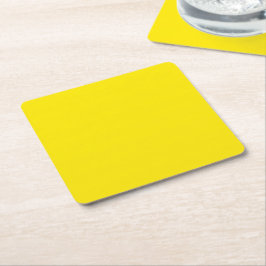 Posavasos Cuadrado De Papel Color sólido amarillo canario