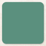Posavasos Cuadrado De Papel Color sólido verde monocasco<br><div class="desc">Color sólido verde mono (Water Lilies 1919)</div>
