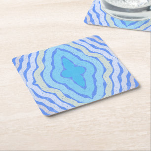 Posavasos Cuadrado De Papel Colores complementarios de Cornflower Diseño elega