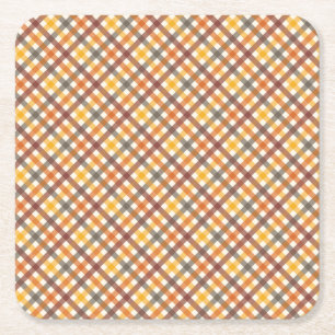 Posavasos Cuadrado De Papel Colores de otoño cubiertos