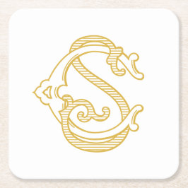 Posavasos Cuadrado De Papel COLORES EDITABLES Soportes para logotipos monogram