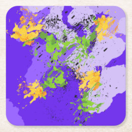 Posavasos Cuadrado De Papel Colorful abstract energy wave