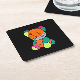 Posavasos Cuadrado De Papel Colorful bear