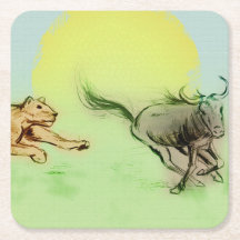 Colorida persecución de animales salvajes, escayol