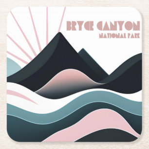 Posavasos Cuadrado De Papel Coloridas colinas del Parque Nacional del Cañón de