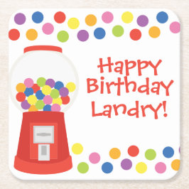 Posavasos Cuadrado De Papel Coloridas Gumballs Casas Personalizadas de Papel