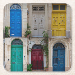 Posavasos Cuadrado De Papel Coloridas puertas delanteras en Malta