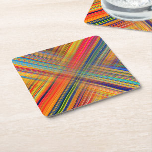 Posavasos Cuadrado De Papel Colorido Kriss Kross Pattern Plasté