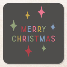 Colorido minimalista tipo moderno Feliz Navidad