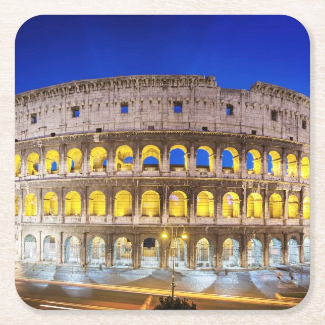 Posavasos Cuadrado De Papel Colosseum Romanum por Orarium (Anverso)