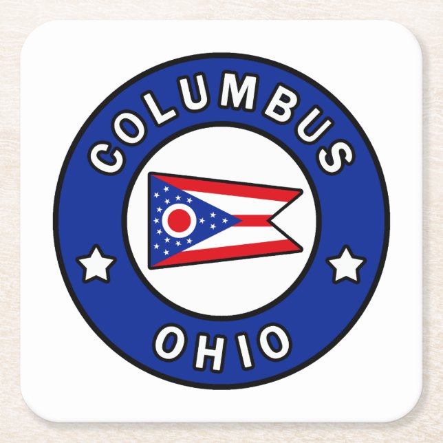 Posavasos Cuadrado De Papel Columbus Ohio (Anverso)