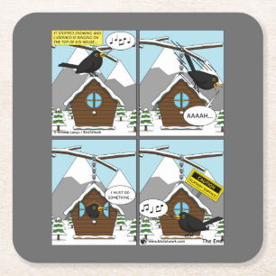 Posavasos Cuadrado De Papel Comedia de seguridad