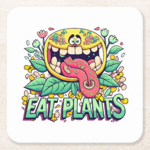 Posavasos Cuadrado De Papel Comer plantas