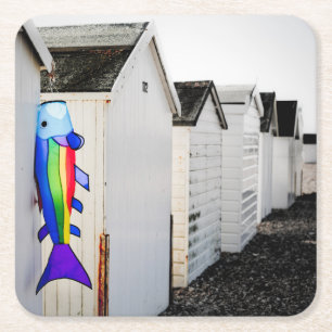 Posavasos Cuadrado De Papel Cometa coloreada arco iris