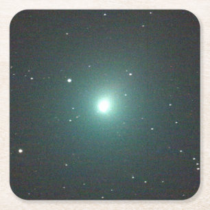 Posavasos Cuadrado De Papel Cometa de Navidades verdes 46P/Wirtanen