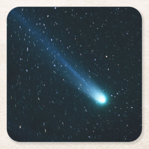 Posavasos Cuadrado De Papel Cometa en el cielo nocturno