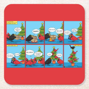 Posavasos Cuadrado De Papel Cómo decorar un cómic de árbol de Navidad
