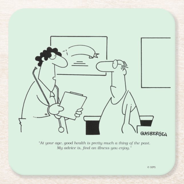 Posavasos Cuadrado De Papel Cómo envejecer (Anverso)