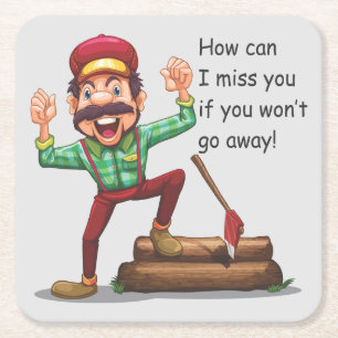 Posavasos Cuadrado De Papel Cómo puedo extrañarte si no te vas