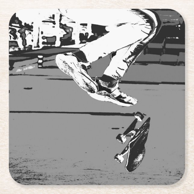 Posavasos Cuadrado De Papel Cómo voltear el tablero (Anverso)