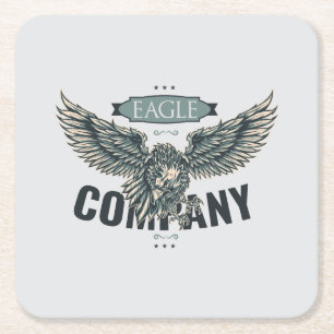 Posavasos Cuadrado De Papel Compañía Águila Retro Diseño Americano