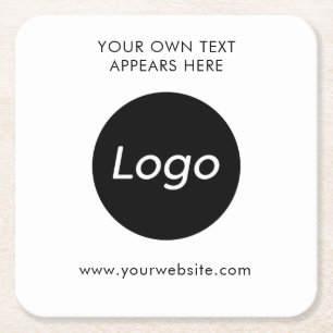 Posavasos Cuadrado De Papel Compañía profesional con logotipo simple