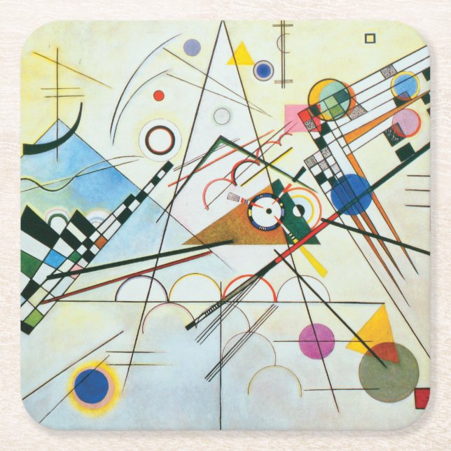 Posavasos Cuadrado De Papel Composición VIII de Wassily Kandinsky (Anverso)