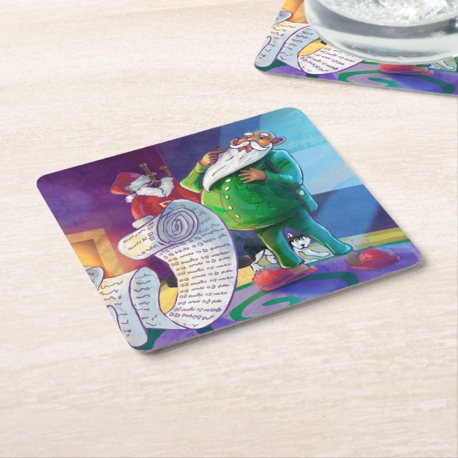 Posavasos Cuadrado De Papel Compruébalo dos veces (En perspectiva)