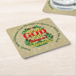 Posavasos Cuadrado De Papel Con Dios Todas Las Cosas Posible Cita Biblia