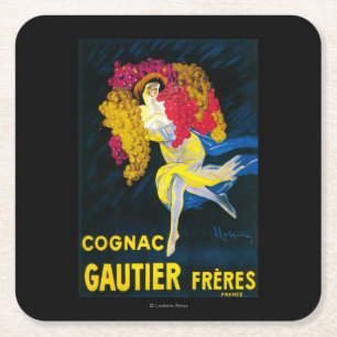 Posavasos Cuadrado De Papel Coñac Gautier PosterFrance promocional