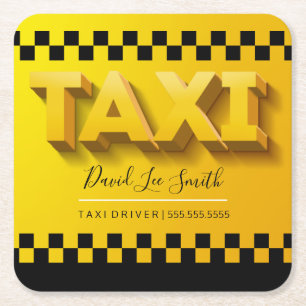 Posavasos Cuadrado De Papel Conductor de taxi / Servicio de taxi