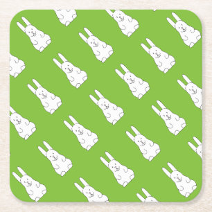 Posavasos Cuadrado De Papel Conejo de Pascua