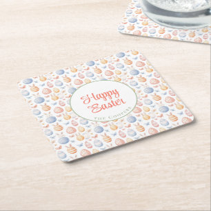 Posavasos Cuadrado De Papel Conejo y huevos