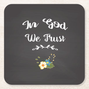 Posavasos Cuadrado De Papel Confiamos en las castas inspiradoras de papel en D