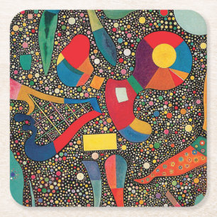 Posavasos Cuadrado De Papel Conjunto colorido de Wassily Kandinsky