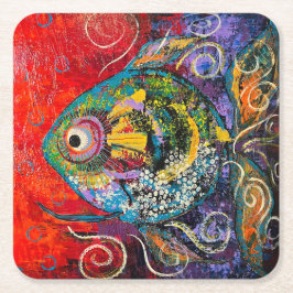 Posavasos Cuadrado De Papel Conjunto de aletas de pescado