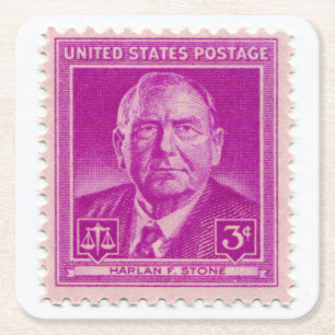 Posavasos Cuadrado De Papel Conjunto de aletas de sellos de correo de Estados 